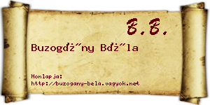 Buzogány Béla névjegykártya